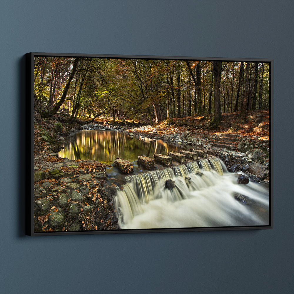 Cascading Waterfall Over Stepping Stones