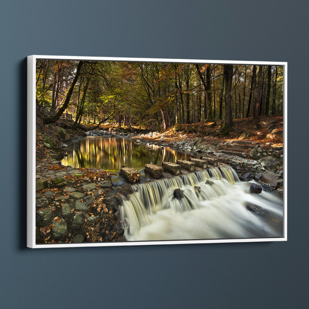 Cascading Waterfall Over Stepping Stones