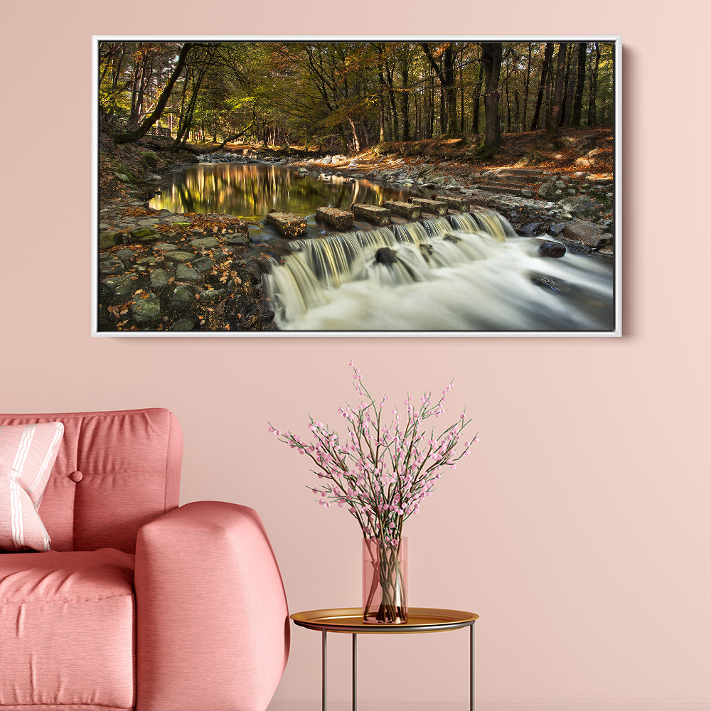 Cascading Waterfall Over Stepping Stones